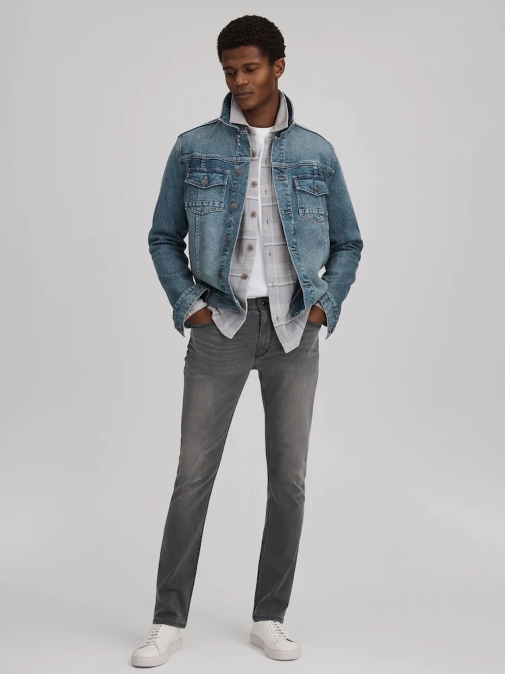 PAIGE men’s Lennox jeans on grey denim